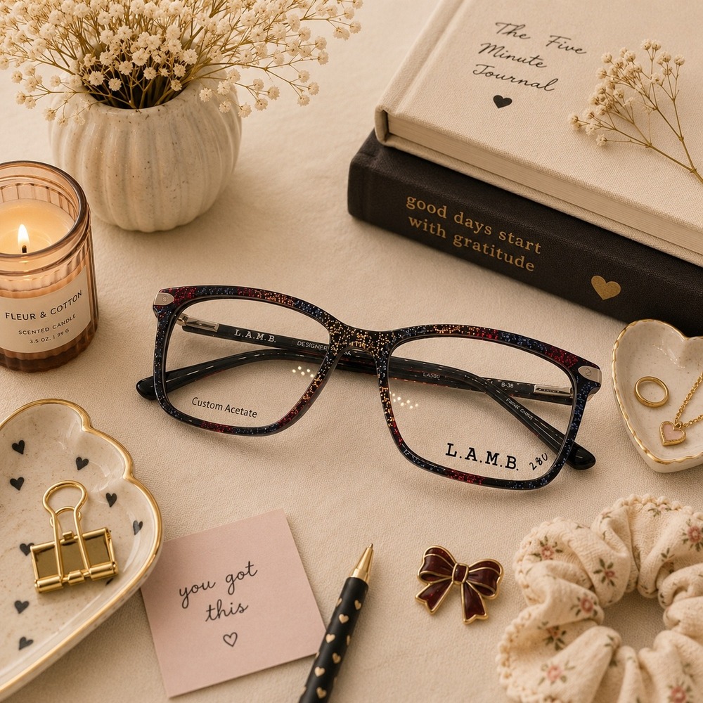 L.A.M.B. Eyeglasses LA090 Designer Frames Multicolor Custom Acetate Women